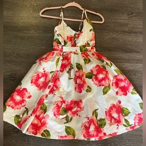 Esley babydoll dress - pink flowers - spaghetti strap